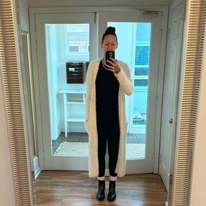 Super long cardigan. White and very soft. Size Medium